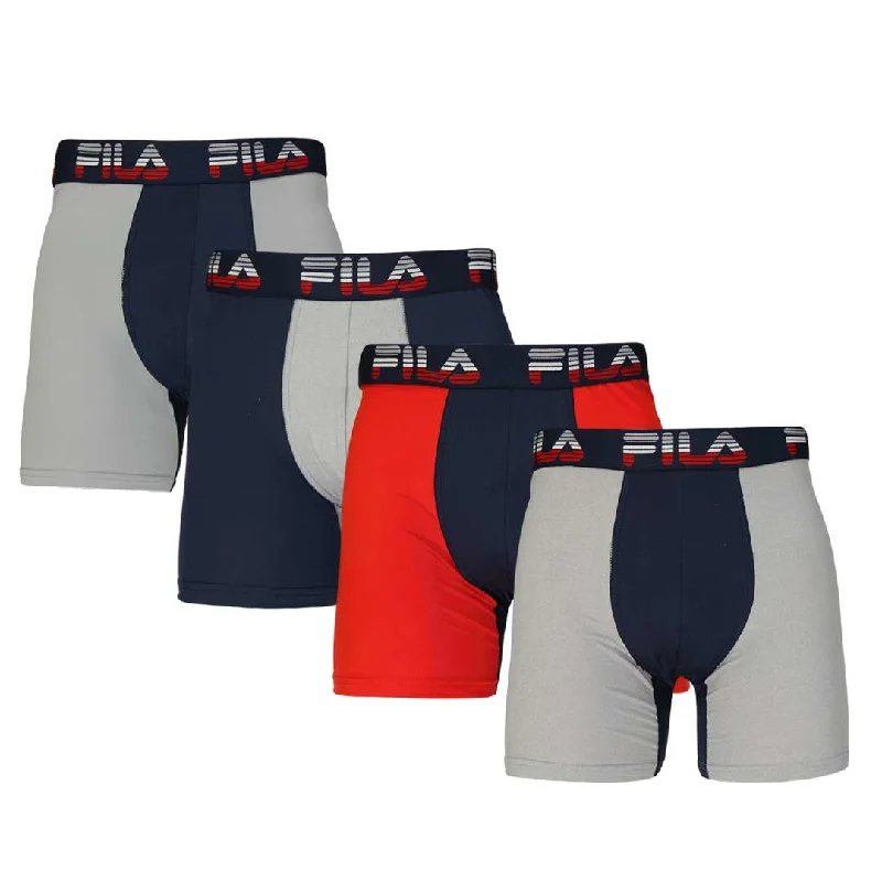 FILA - Men's 4 Pack Boxer Brief (FM412BXPB9 410)