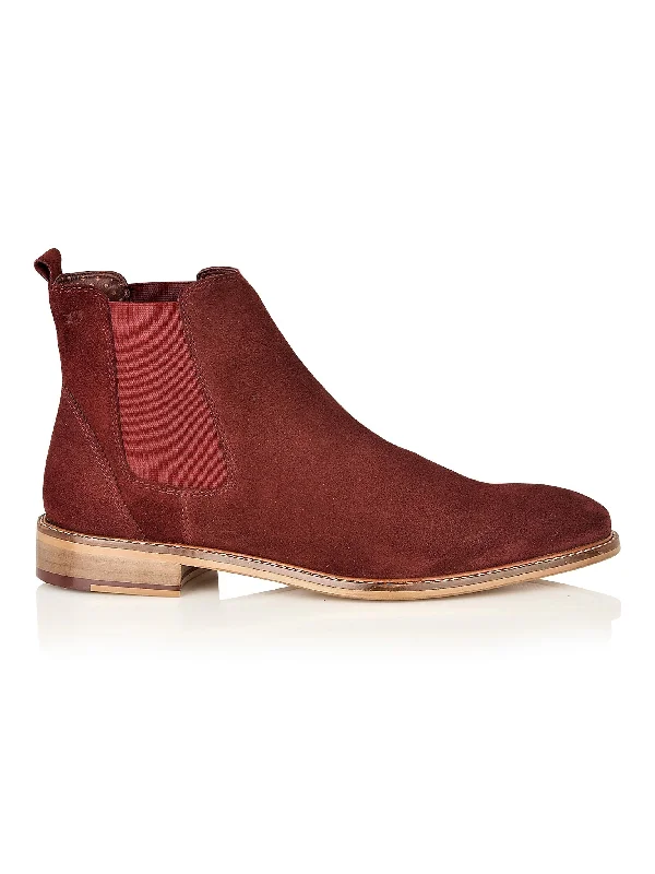 SUEDE CHELSEA BOOTS IN BORDO