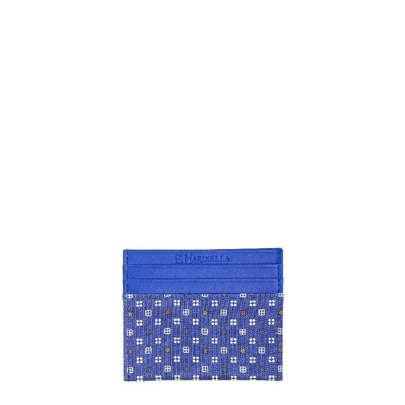 BLUETTE LEATHER AND SILK CREDIT CARD HOLDER