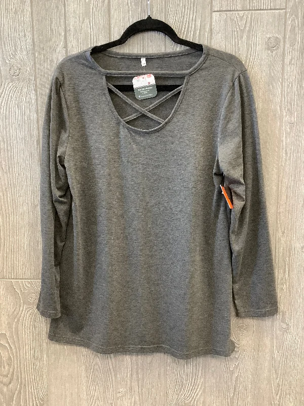 Top Long Sleeve By Clothes Mentor In Grey, Size: M