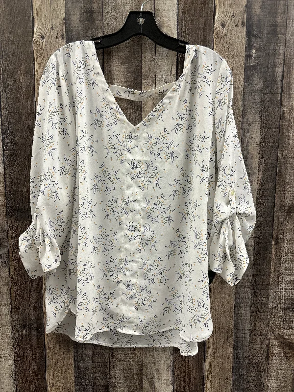 Top Long Sleeve By Loft In White, Size: Xl