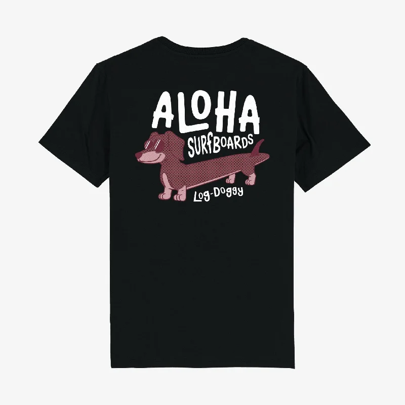 Aloha Mens Log Doggy T-Shirt - Black