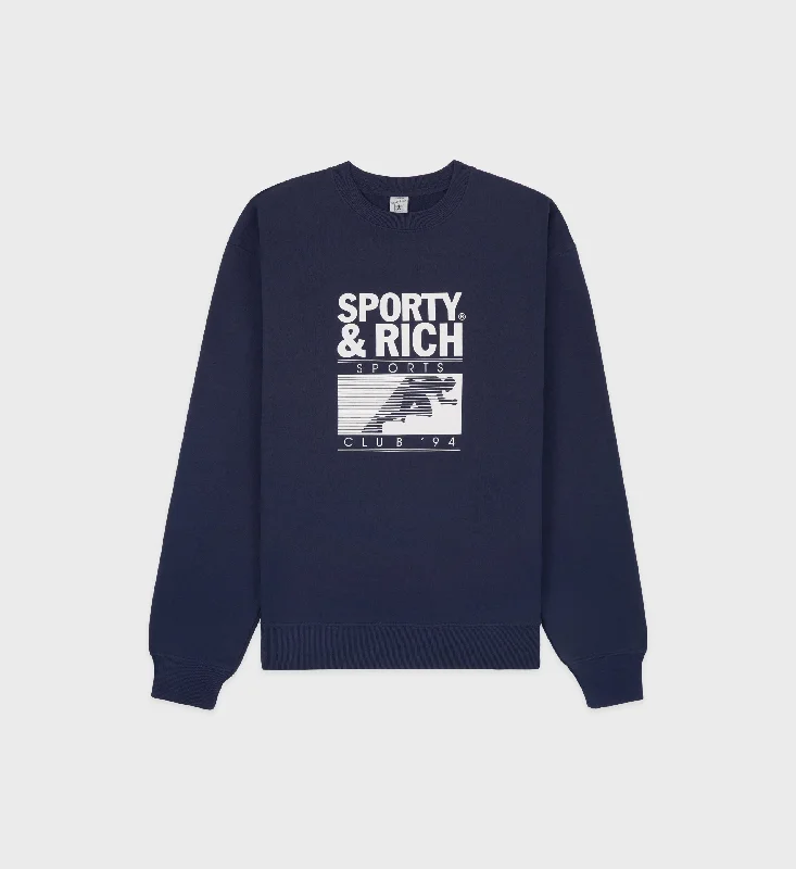 Motion Club Crewneck - Navy/White