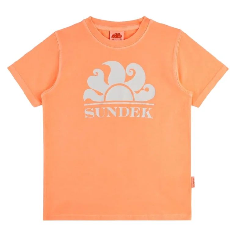 Sundek Boys Fluo Orange Simeon Logo T Shirt