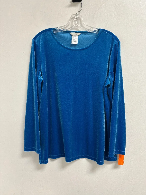 Top Long Sleeve By Multiples In Blue, Size: M