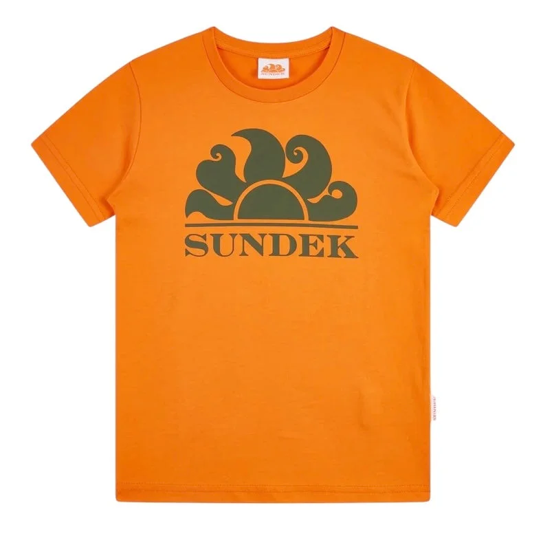 Sundek Boys Sun Orange Simeon Logo T Shirt