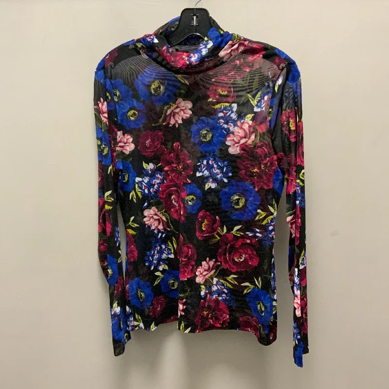 Top Long Sleeve By White House Black Market In Black & Blue, Size: M