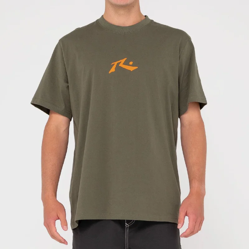 Rusty Mens One Hit CF Competition Short Sleeve T-Shirt - Savanna