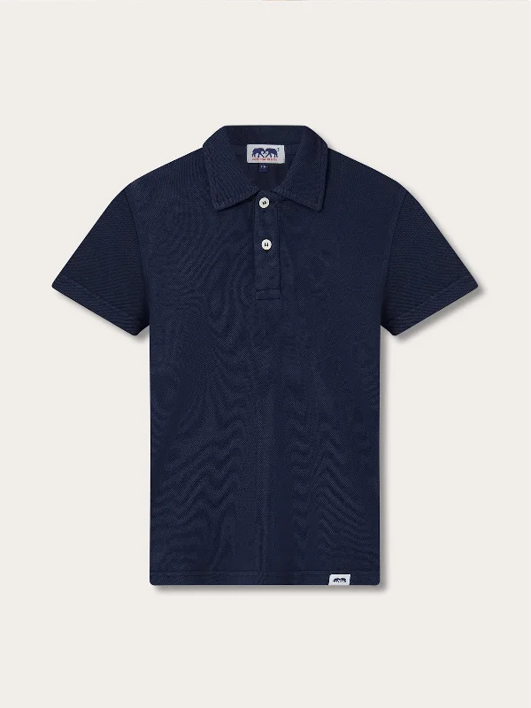 Kids Navy Blue Pensacola With Tab Polo Shirt