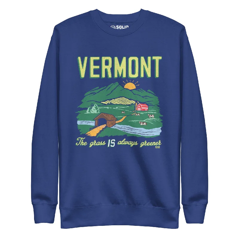 Vermont The Grass IS Always Greener Classic Fleece Sweatshirt