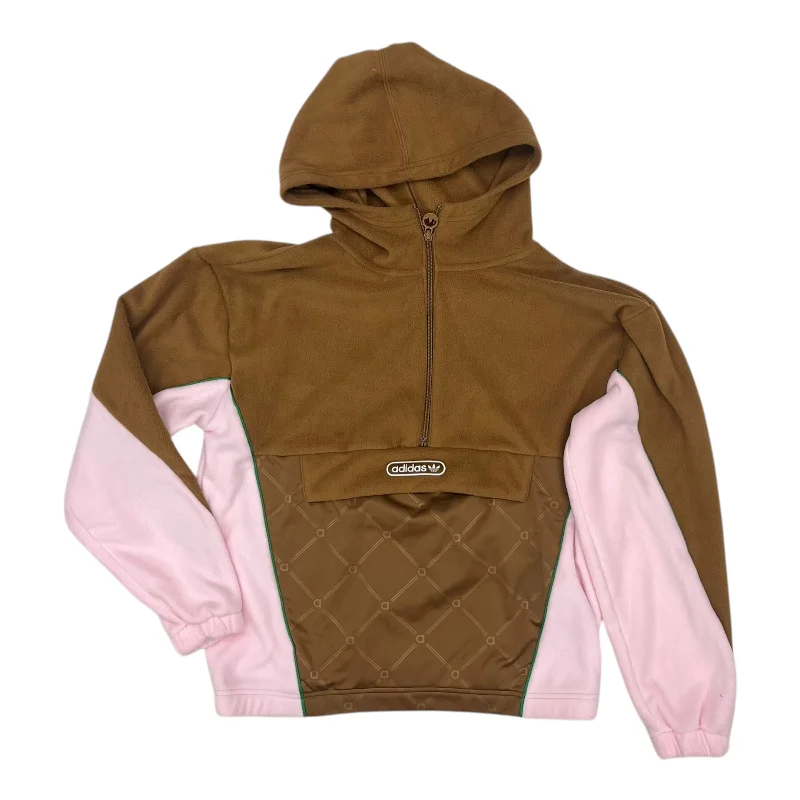 Athletic Top Ls Hoodie By Adidas In Brown & Pink, Size:Xs