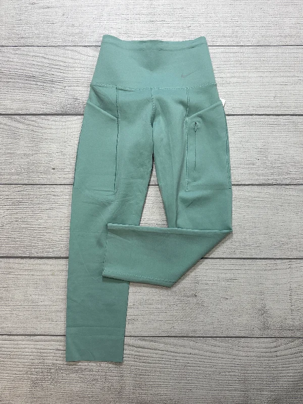 Athletic Leggings By Nike Apparel In Green, Size: Xs