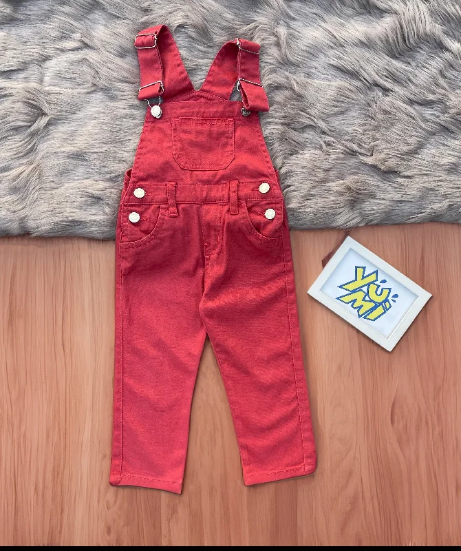 All-Weather Cotton Pink Dungarees for Gilrs