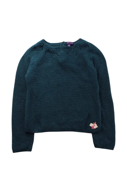 Sergent Major Knit Sweater With Animal Detail, 6T