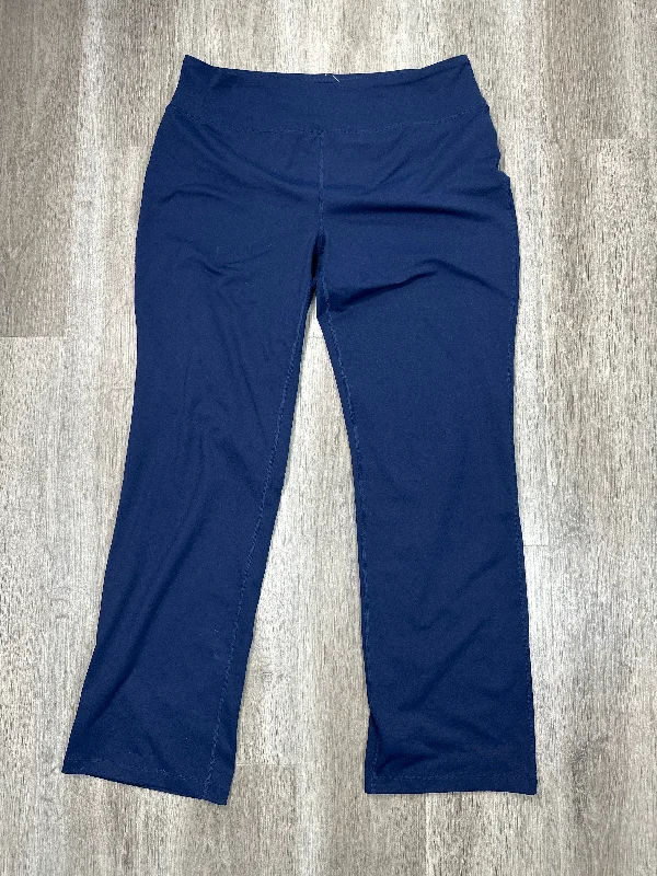 Athletic Leggings By Lands End In Blue, Size: L