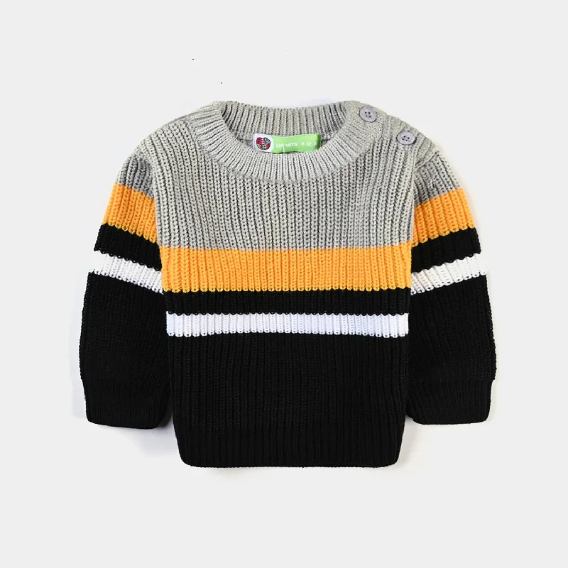 Infant Boys Acrylic Sweater Berlin-Black/Grey